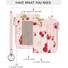 imageBOSTANTEN Small Wallet For Women RFID Leather Credit Card Holder Slim Wristlet Keychain Wallet With Zipper PocketPink Cherry