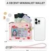 imageBOSTANTEN Small Wallet For Women RFID Leather Credit Card Holder Slim Wristlet Keychain Wallet With Zipper PocketPink Cherry