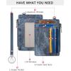 imageBOSTANTEN Small Wallet For Women RFID Leather Credit Card Holder Slim Wristlet Keychain Wallet With Zipper PocketRDenim Blue