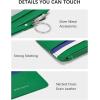 imageBOSTANTEN Small Wallet For Women RFID Leather Credit Card Holder Slim Wristlet Keychain Wallet With Zipper PocketRGreenWhiteBlue
