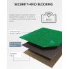imageBOSTANTEN Small Wallet For Women RFID Leather Credit Card Holder Slim Wristlet Keychain Wallet With Zipper PocketRGreenWhiteBlue