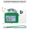imageBOSTANTEN Small Wallet For Women RFID Leather Credit Card Holder Slim Wristlet Keychain Wallet With Zipper PocketRGreenWhiteBlue
