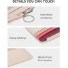 imageBOSTANTEN Small Wallet For Women RFID Leather Credit Card Holder Slim Wristlet Keychain Wallet With Zipper PocketRRainbow Pink