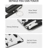 imageBOSTANTEN Small Wallet For Women RFID Leather Credit Card Holder Slim Wristlet Keychain Wallet With Zipper PocketRWhite Cow Print