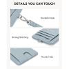 imageBOSTANTEN Small Wallet For Women RFID Leather Credit Card Holder Slim Wristlet Keychain Wallet With Zipper PocketSBlue
