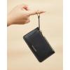 imageBOSTANTEN Small Wallet For Women RFID Leather Credit Card Holder Slim Wristlet Keychain Wallet With Zipper PocketTBlack