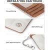 imageBOSTANTEN Small Wallet For Women RFID Leather Credit Card Holder Slim Wristlet Keychain Wallet With Zipper PocketXBeige and Brown