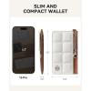 imageBOSTANTEN Small Wallet For Women RFID Leather Credit Card Holder Slim Wristlet Keychain Wallet With Zipper PocketXBeige and Brown