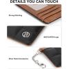 imageBOSTANTEN Small Wallet For Women RFID Leather Credit Card Holder Slim Wristlet Keychain Wallet With Zipper PocketXBlack and Brown