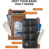 imageBOSTANTEN Small Wallet For Women RFID Leather Credit Card Holder Slim Wristlet Keychain Wallet With Zipper PocketXBlack and Brown