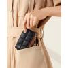 imageBOSTANTEN Small Wallet For Women RFID Leather Credit Card Holder Slim Wristlet Keychain Wallet With Zipper PocketXBlack and Brown