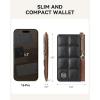 imageBOSTANTEN Small Wallet For Women RFID Leather Credit Card Holder Slim Wristlet Keychain Wallet With Zipper PocketXBlack and Brown