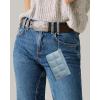imageBOSTANTEN Small Wallet For Women RFID Leather Credit Card Holder Slim Wristlet Keychain Wallet With Zipper PocketXBlue