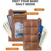 imageBOSTANTEN Small Wallet For Women RFID Leather Credit Card Holder Slim Wristlet Keychain Wallet With Zipper PocketXBrown