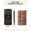 imageBOSTANTEN Small Wallet For Women RFID Leather Credit Card Holder Slim Wristlet Keychain Wallet With Zipper PocketXBrown