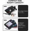 imageBOSTANTEN Small Wallet RFID Minimalist Zip ID Case Wallet with Lanyard Keychain Water Resistant Card Wallets for Women ampamp Men BlackBlack