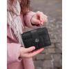 imageBOSTANTEN Small Wallet for Women Leather RFID Blocking Card Holder Bifold Compact Wallets With Zipper Coin Pocket BrownBeigeBlackBlack