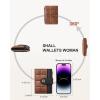 imageBOSTANTEN Small Wallet for Women Leather RFID Blocking Card Holder Bifold Compact Wallets With Zipper Coin Pocket BrownBeigeBlackBlackBrown