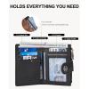 imageBOSTANTEN Small Wallet for Women Leather RFID Blocking Card Holder Bifold Compact Wallets With Zipper Coin Pocket BrownBeigeBlackBlackBrown