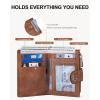 imageBOSTANTEN Small Wallet for Women Leather RFID Blocking Card Holder Bifold Compact Wallets With Zipper Coin Pocket BrownBeigeBlackBrown
