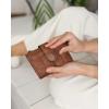 imageBOSTANTEN Small Wallet for Women Leather RFID Blocking Card Holder Bifold Compact Wallets With Zipper Coin Pocket BrownBeigeBlackBrown