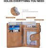 imageBOSTANTEN Small Wallet for Women Leather RFID Blocking Card Holder Bifold Compact Wallets With Zipper Coin Pocket BrownBeigeBlackCamel