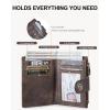 imageBOSTANTEN Small Wallet for Women Leather RFID Blocking Card Holder Bifold Compact Wallets With Zipper Coin Pocket BrownBeigeBlackCoffee