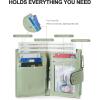 imageBOSTANTEN Small Wallet for Women Leather RFID Blocking Card Holder Bifold Compact Wallets With Zipper Coin Pocket BrownBeigeBlackPU LeahterGreen