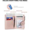 imageBOSTANTEN Small Wallet for Women Leather RFID Blocking Card Holder Bifold Compact Wallets With Zipper Coin Pocket BrownBeigeBlackPU LeahterPink