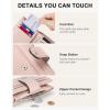 imageBOSTANTEN Small Wallet for Women Leather RFID Blocking Card Holder Bifold Compact Wallets With Zipper Coin Pocket BrownBeigeBlackPU LeahterPink