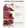 imageBOSTANTEN Small Wallet for Women Leather RFID Blocking Card Holder Bifold Compact Wallets With Zipper Coin Pocket BrownBeigeBlackPU LeahterWine Red