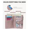 imageBOSTANTEN Small Wallet for Women Leather RFID Blocking Card Holder Bifold Compact Wallets With Zipper Coin Pocket BrownBeigeBlackPurple