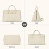 imageBOSTANTEN Top Handle Purses for Women Vegan Leather Suede Tote Satchel Bag Designer Fall Handbag with Adjustable StrapBeige