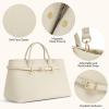 imageBOSTANTEN Top Handle Purses for Women Vegan Leather Suede Tote Satchel Bag Designer Fall Handbag with Adjustable StrapBeige