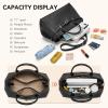 imageBOSTANTEN Top Handle Purses for Women Vegan Leather Suede Tote Satchel Bag Designer Fall Handbag with Adjustable StrapBlack