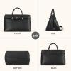 imageBOSTANTEN Top Handle Purses for Women Vegan Leather Suede Tote Satchel Bag Designer Fall Handbag with Adjustable StrapBlack