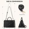 imageBOSTANTEN Top Handle Purses for Women Vegan Leather Suede Tote Satchel Bag Designer Fall Handbag with Adjustable StrapBlack