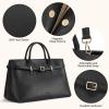 imageBOSTANTEN Top Handle Purses for Women Vegan Leather Suede Tote Satchel Bag Designer Fall Handbag with Adjustable StrapBlack