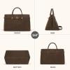 imageBOSTANTEN Top Handle Purses for Women Vegan Leather Suede Tote Satchel Bag Designer Fall Handbag with Adjustable StrapCoffee