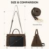 imageBOSTANTEN Top Handle Purses for Women Vegan Leather Suede Tote Satchel Bag Designer Fall Handbag with Adjustable StrapCoffee