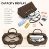 imageBOSTANTEN Top Handle Purses for Women Vegan Leather Suede Tote Satchel Bag Designer Fall Handbag with Adjustable StrapCoffee