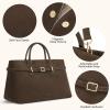 imageBOSTANTEN Top Handle Purses for Women Vegan Leather Suede Tote Satchel Bag Designer Fall Handbag with Adjustable StrapCoffee