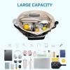 imageBOSTANTEN Travel Tote Bags for Women Foldable Beach Bag Waterproof Zipper Gym Sports Shopping Bag Trolley SleeveAblack With Offwhite
