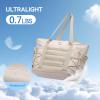 imageBOSTANTEN Travel Tote Bags for Women Foldable Beach Bag Waterproof Zipper Gym Sports Shopping Bag Trolley SleeveAoffwhite