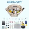 imageBOSTANTEN Travel Tote Bags for Women Foldable Beach Bag Waterproof Zipper Gym Sports Shopping Bag Trolley SleeveAoffwhite