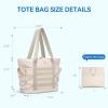imageBOSTANTEN Travel Tote Bags for Women Foldable Beach Bag Waterproof Zipper Gym Sports Shopping Bag Trolley SleeveAoffwhite