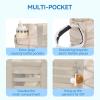 imageBOSTANTEN Travel Tote Bags for Women Foldable Beach Bag Waterproof Zipper Gym Sports Shopping Bag Trolley SleeveAoffwhite