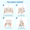 imageBOSTANTEN Travel Tote Bags for Women Foldable Beach Bag Waterproof Zipper Gym Sports Shopping Bag Trolley SleeveAoffwhite With Gray