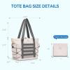 imageBOSTANTEN Travel Tote Bags for Women Foldable Beach Bag Waterproof Zipper Gym Sports Shopping Bag Trolley SleeveAoffwhite With Gray