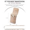 imageBOSTANTEN Vegan Leather Small Crossbody Bags for Women Designer Cell Phone Bag Wallet Purses Adjustable StrapA08pale Brown